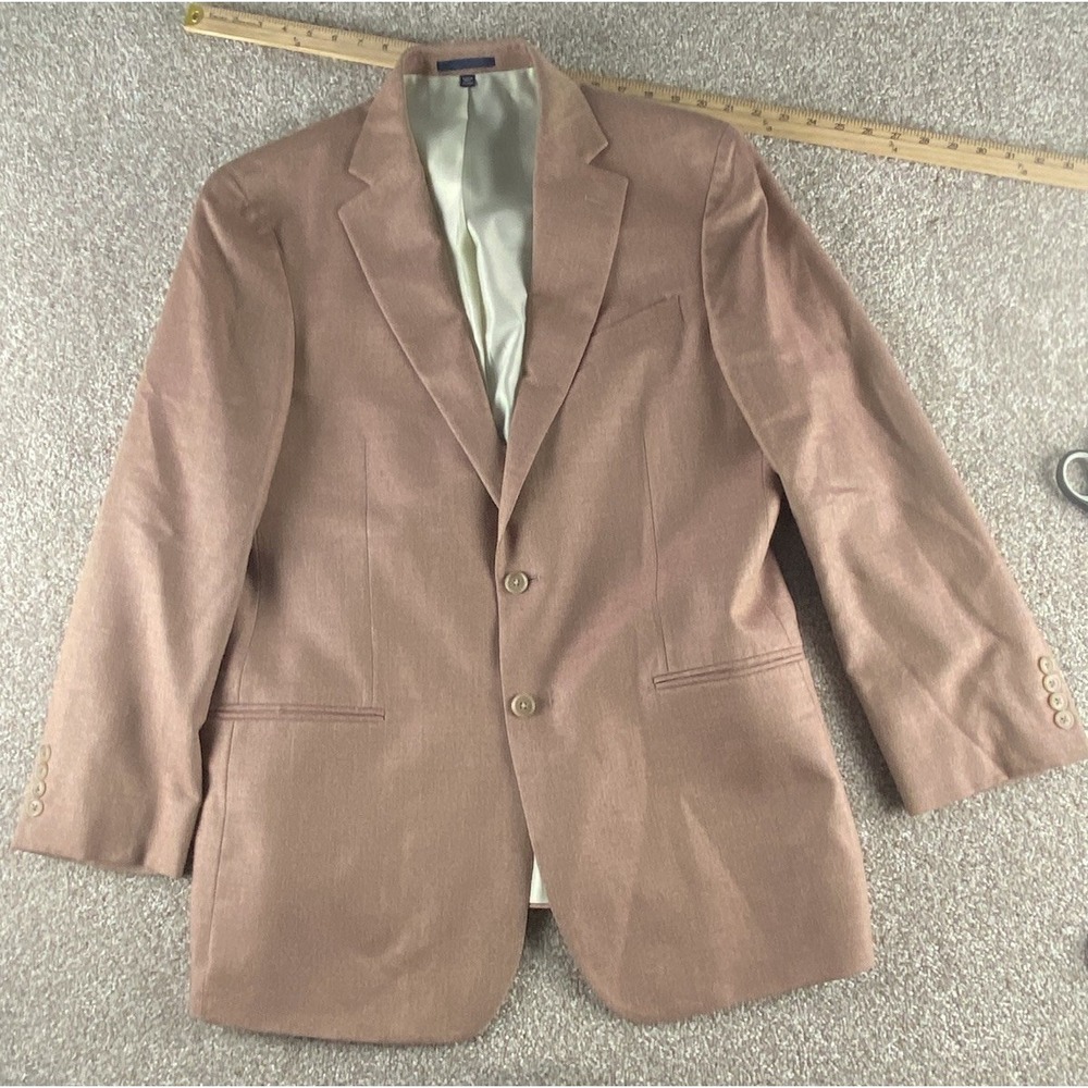 JOS A Bank The New Tradition Chambray Light Red Blazer Mens 42L Silk/Wool Preppy - Picture 2 of 12